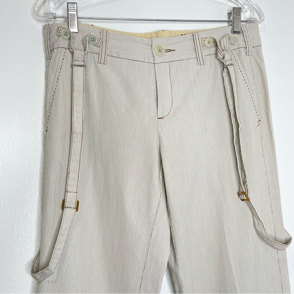 Trouser Pants by G1 Tailor Goods in Striped Green/White/Brown Sz 6 w/ Suspenders - Picture 2 of 8
